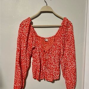 Red Floral Billabong Blouse
